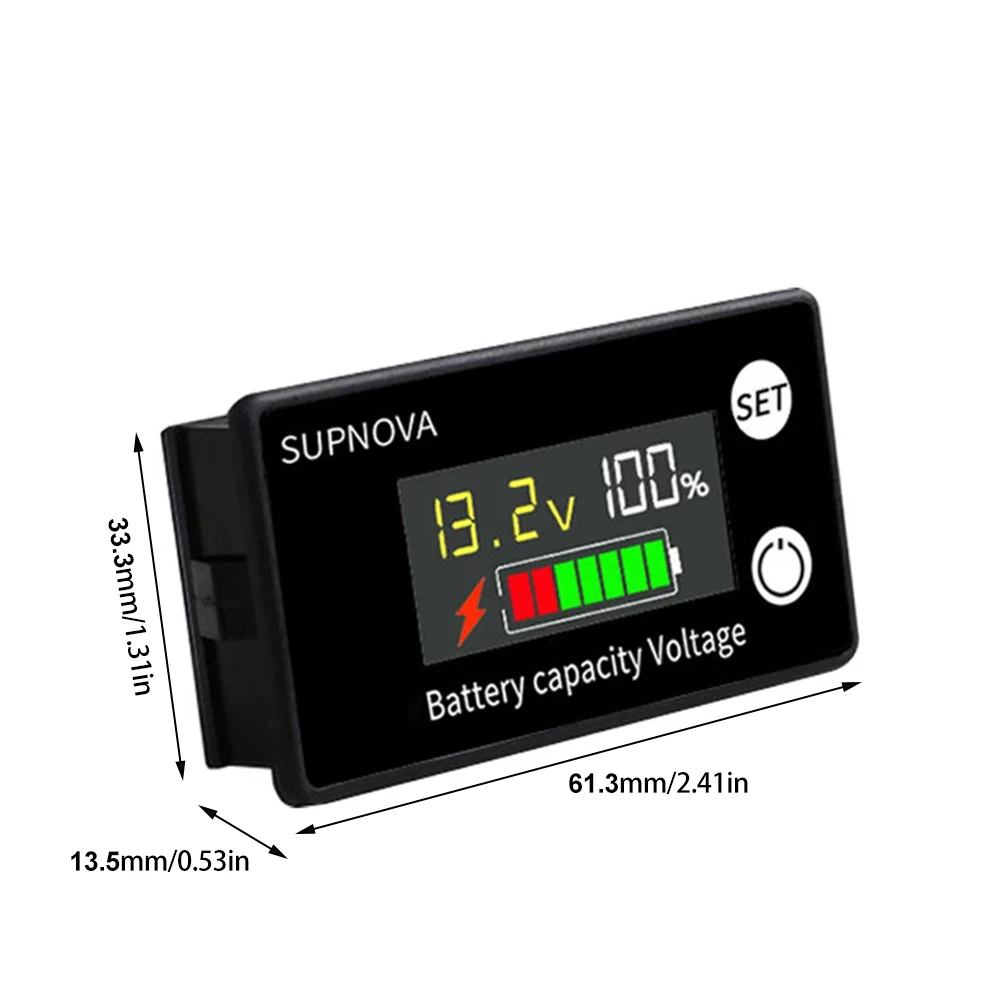 Monitor De Tensão Da Bateria 7-100V 12V-72V Testador De Capacidade De Display Digital Com Campainha Alarme Medidor De Te
