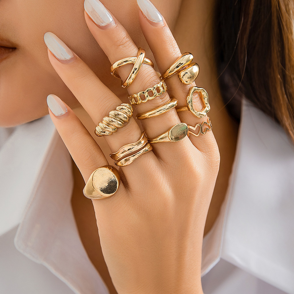 Anéis Empilháveis Para Mulheres , Coração Redondo , Abraço , Amuletos , Joias Da Moda , Conjunto De Presente