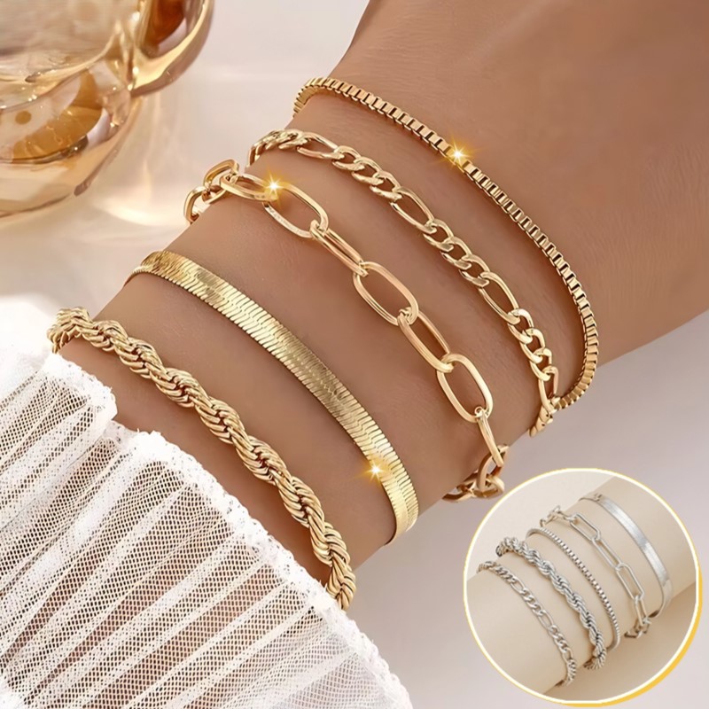 Conjunto De 5 Peças De Pulseira De Verão Para Mulheres , Joias Boho Hipoalergênicas , Presente