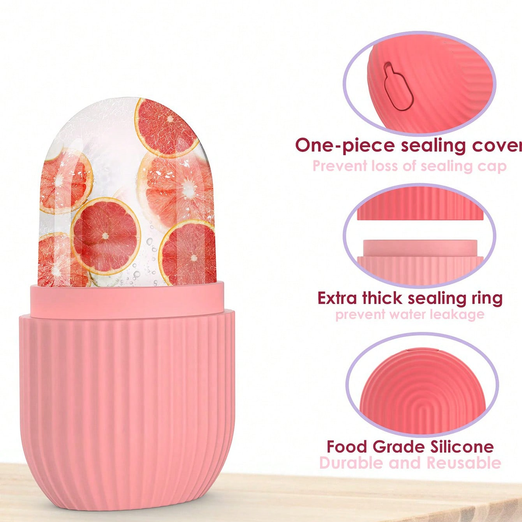 Rolo de Gelo Facial em Silicone | Massagem, Lifting, Reutilizável, Melhora a Pele e Fecha Poros