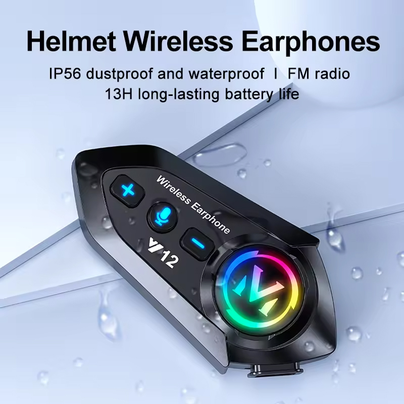 Y12 Capacete Da Motocicleta Fone De Ouvido Bluetooth 5.4 Sem Fio À Prova Dwireless Água Moto Fones Primavera Equitação E