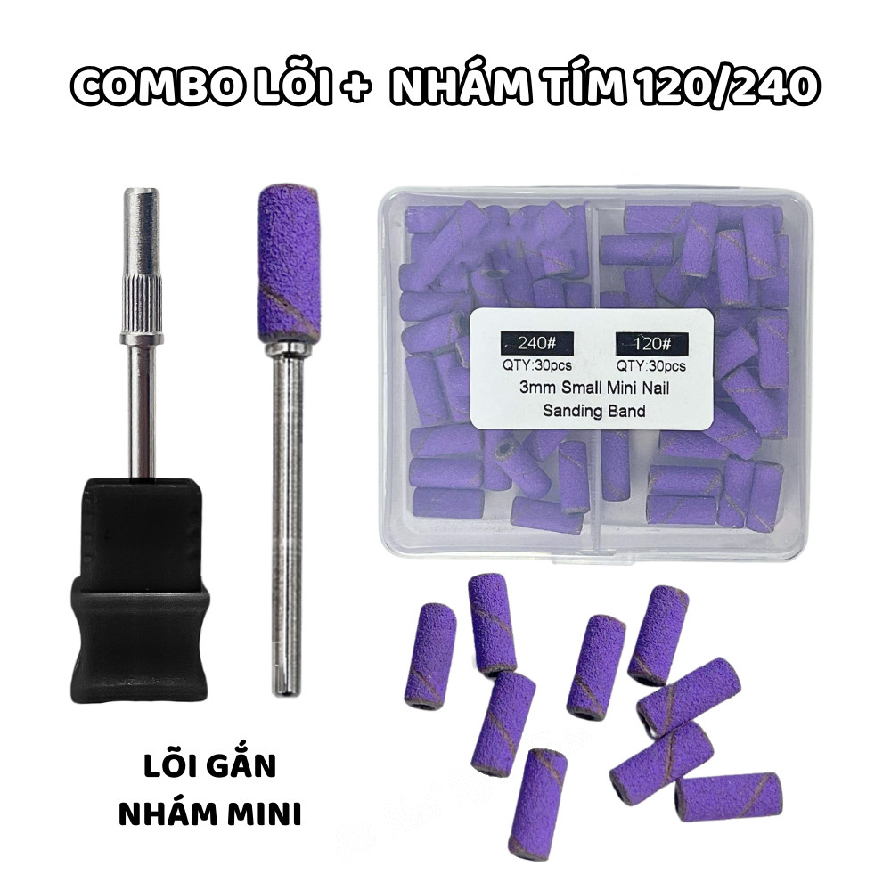 60 Peças 3.1mm Mini Brocas De Mandril Para Lixar Unhas 120 240 Finas Acrílicas Gel Manicure