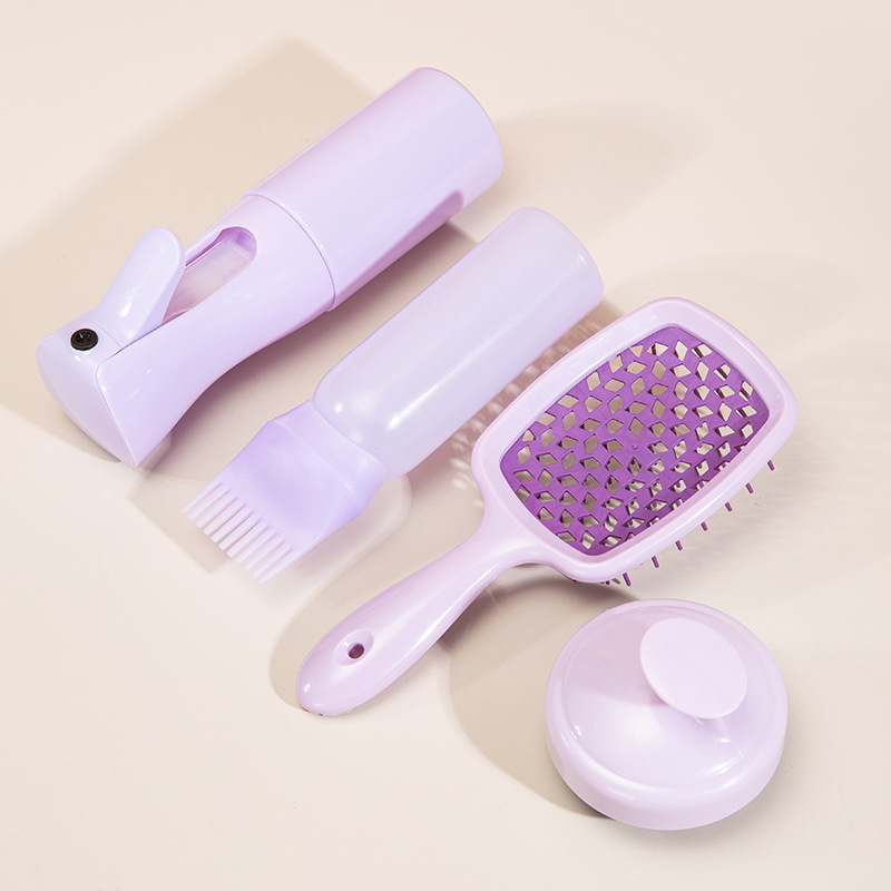 Conjunto De Cuidados Com Os Cabelos De Quatro Peças , Pente De Shampoo , Frasco De Spray D...