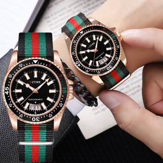 Novo Relógio Unissex Moderno : Luxuoso Quartzo Com Pulseira De Nylon Calendário E Ponteir…