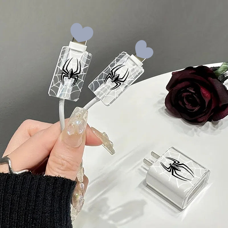 Novo conjunto de 3 peças para cabeça de carregamento preta de aranha nova 20w capa de cabeça de carregamento 18w