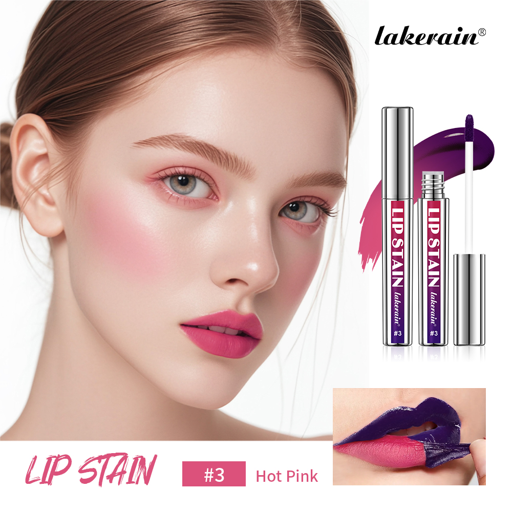 Novo Lip Stain Peel-Off Barato Lakerain em 3 Cores: Matte Metálico, Impermeável, Sem Desbotar