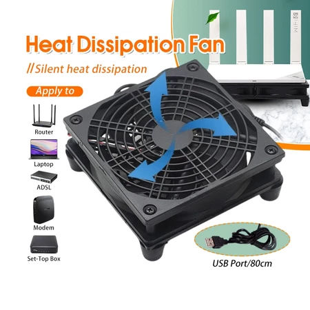 Ventilador USB de 1800 RPM para Roteador Caixa de TV Mesa Computador PC Refrigeração WiFi