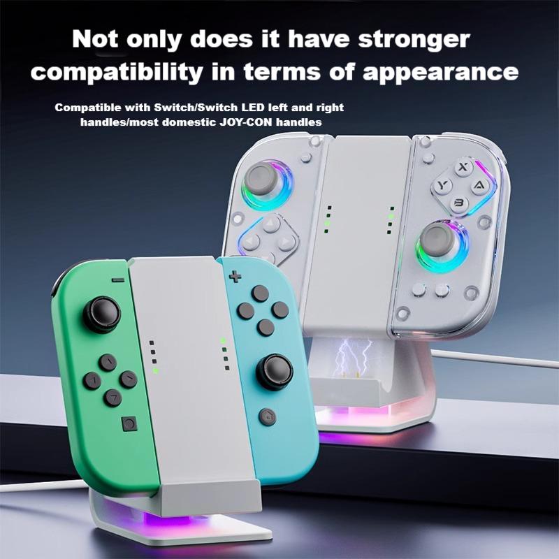 Aolion Suporte de Carregamento com Alça para Joy-Con, Controle para Jogos com Estação RGB para Acessórios do Nintendo — imagem 2 de 2