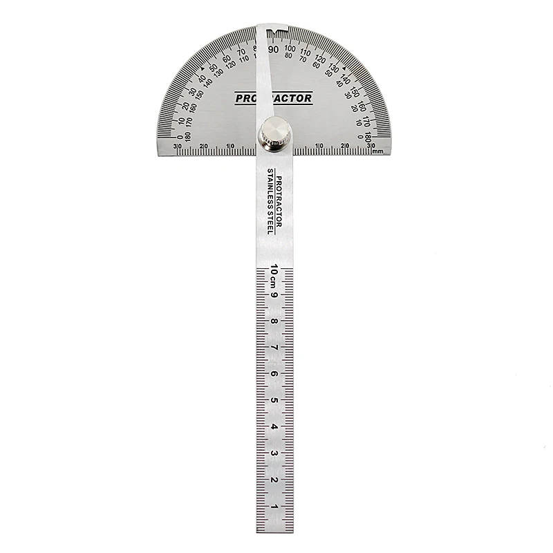 Régua de 180° com Braço de Aço Inoxidável de Alta Precisão para Geometria, Engenharia e Trabalhos Manuais (19,8 cm,