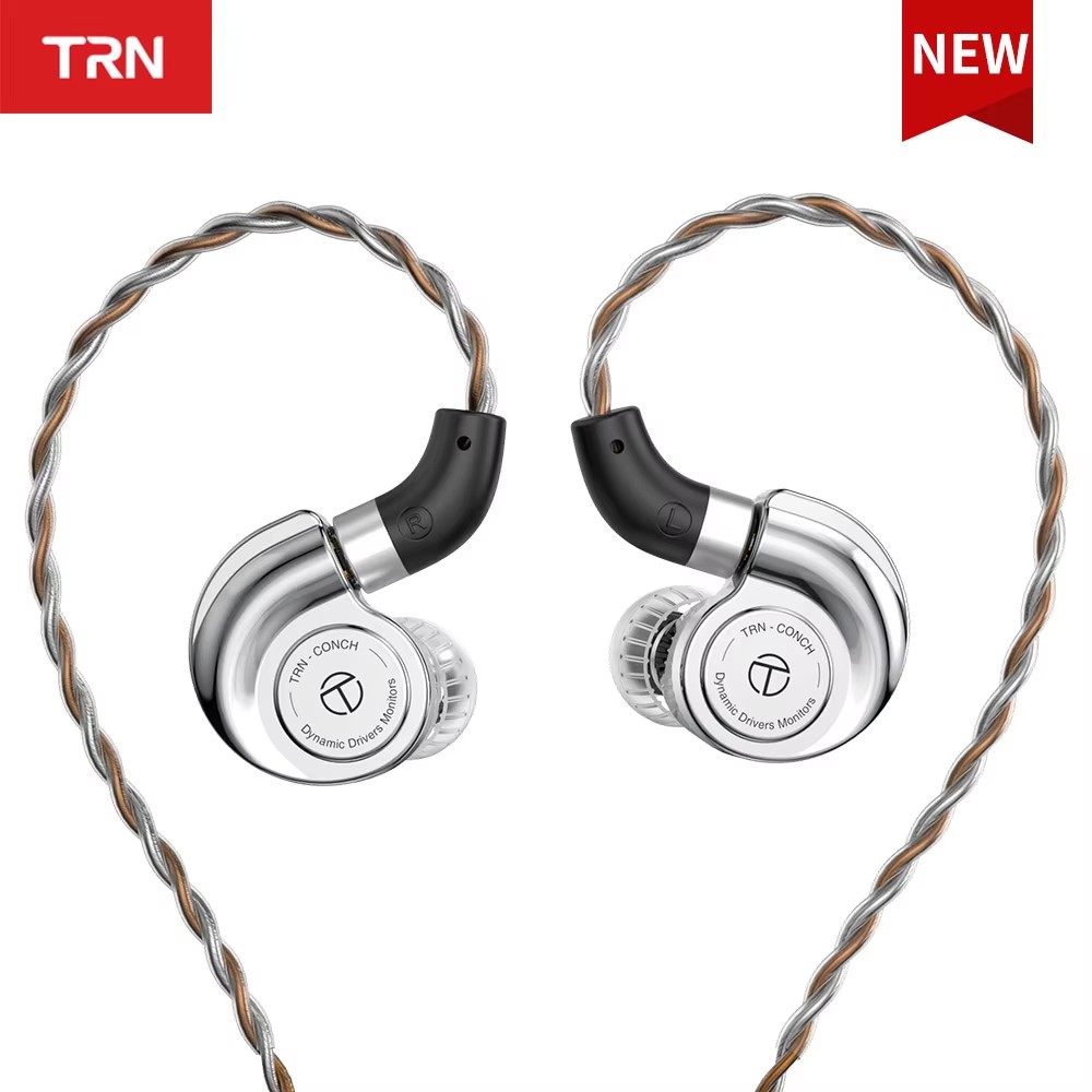 Fones de ouvido TRN Conch com alta performance, diafragma de diamante DLC dinâmico, monitores intra-auriculares, filtros