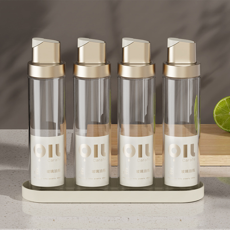 Garrafa De Óleo De Vidro Com Abertura E Fechamento Automático 500ml Cozinha Não Suspensa B...