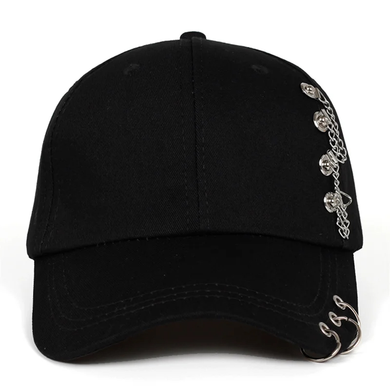 Chapéu De Beisebol Unissex Com Anel De Metal Lateral – Proteção Solar Estilo Coreano Retrô Ajustável Para Atividades Ao