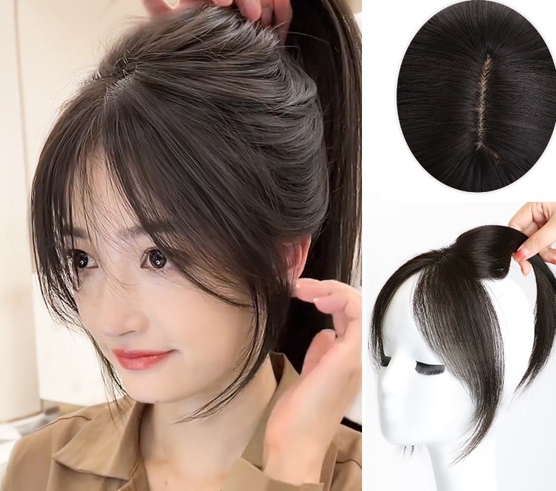 Peruca com Franjas no Meio, Fina e Indetectável, Aparência Natural para Uso Diário e Festas Femininas