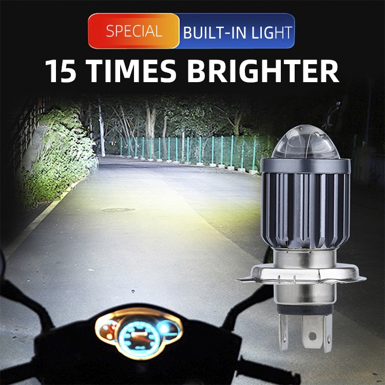 Lâmpadas De Farol De Motocicleta HCC_Howdi-H4/H6 CSP 12V LED Super Brilhante 12000LM
