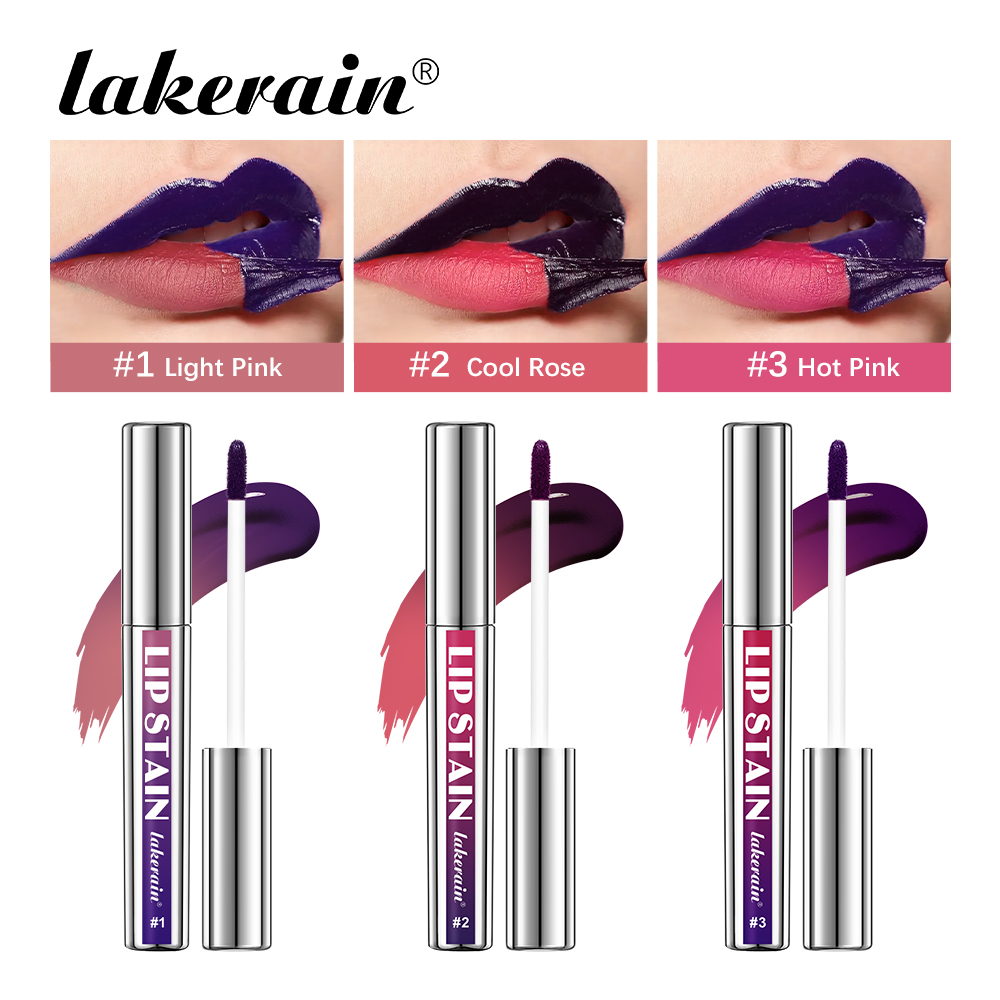 Lakerain 3 Cores Peel-Off Maquiagem Barata Mancha Labial : Metálico Fosco , À Prova D'água , Sem Desbotamento