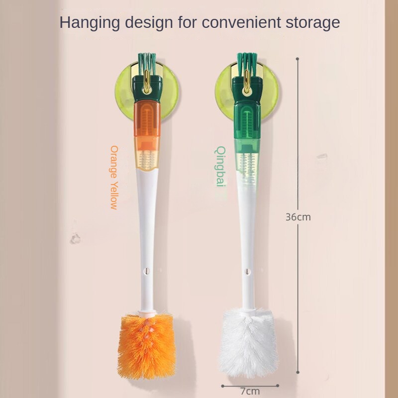 Escova De Copo Funcional Quatro Em Um , Alça Longa , Limpeza De Garrafas E Cenoura Para Fácil Lavagem