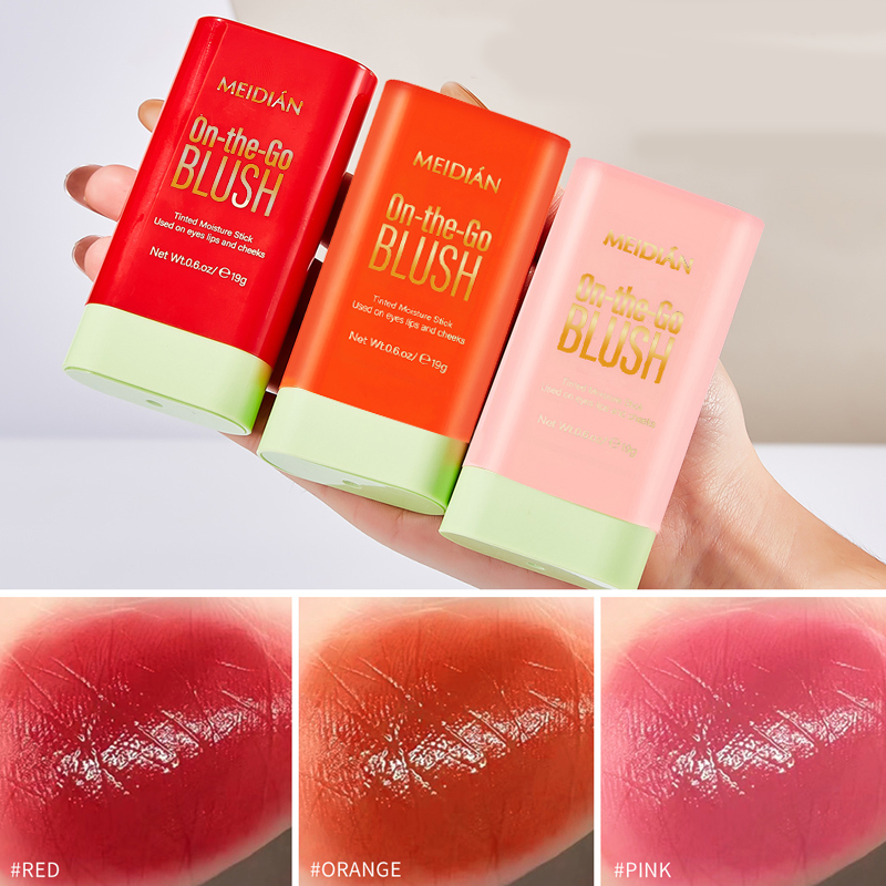 Pó blusher stick , Maquiagem Nua natural , Reparo facial , Cor De Destaque , rouge , Em