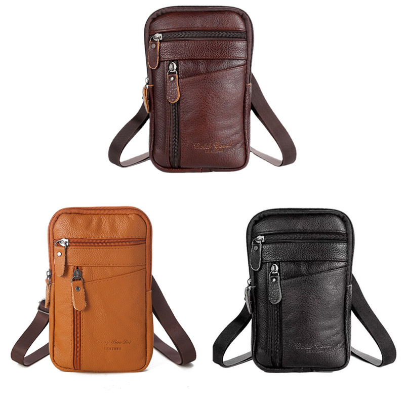 Nova Bolsa de Ombro em Couro Multifuncional para Homens - Capa de Telefone Transversal e Bolsa no Peito