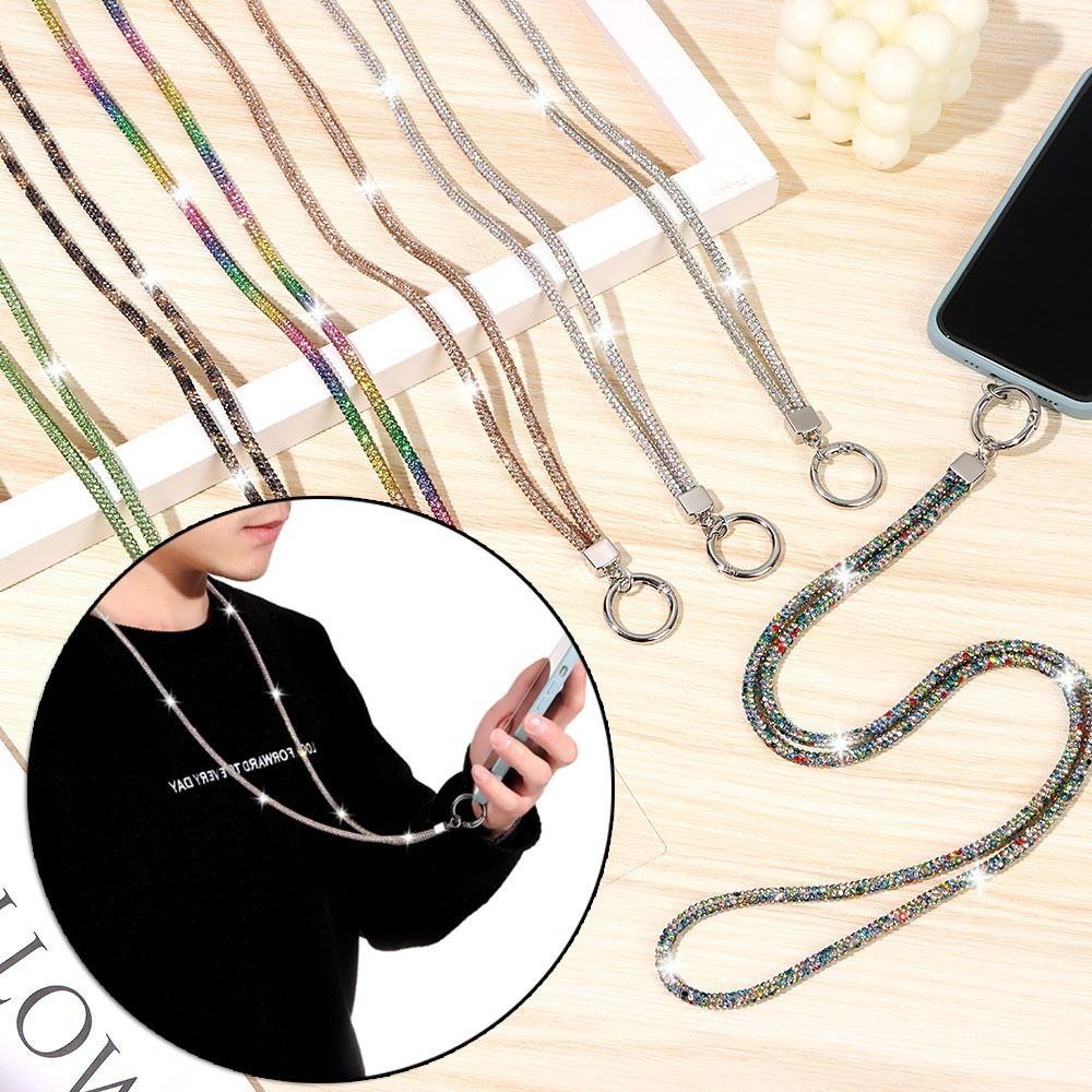 Cordão De Telefone Com Strass Brilhante-Chaveiro Anti-Perda Alça De Cristal