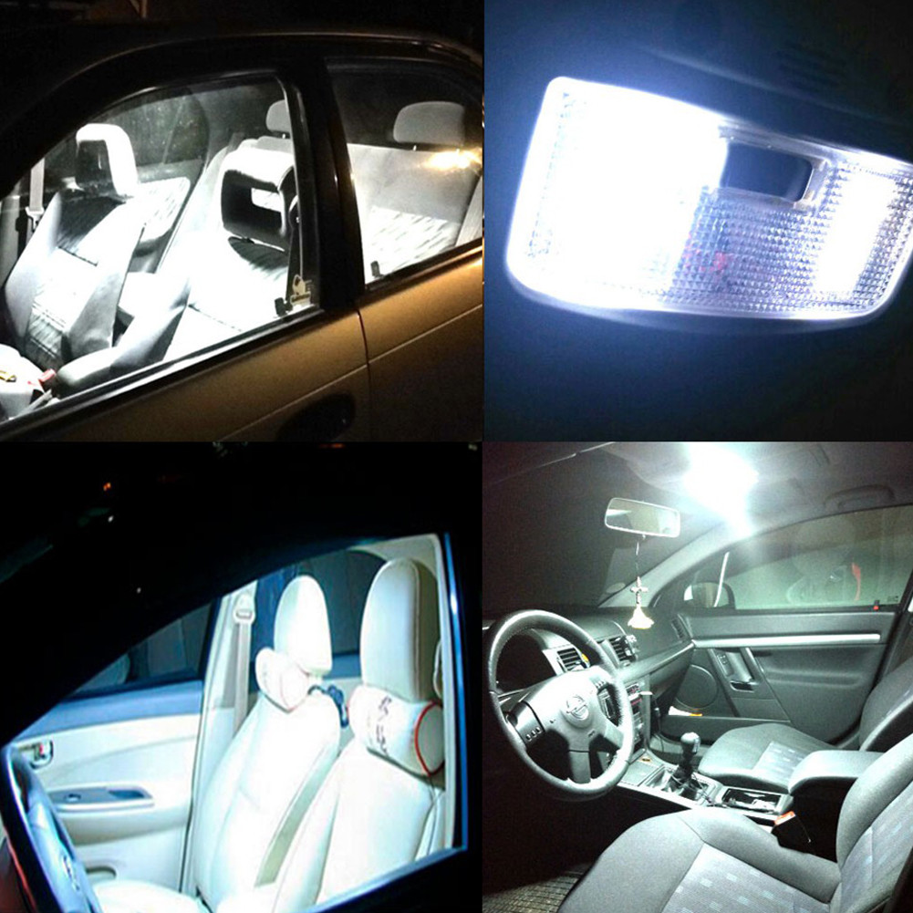 Novo LED COB Luz Interior de Carro - Lâmpada de Teto Universal com Adaptador T10 Festoon para Teto e Cabine