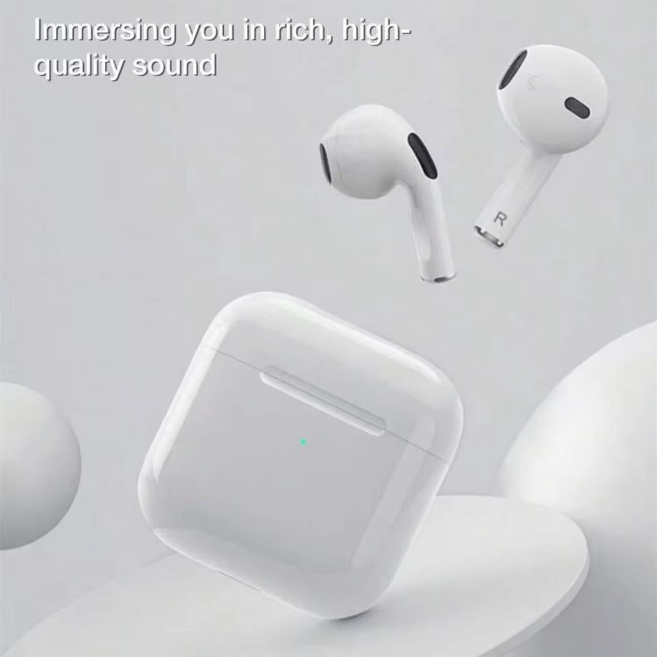 Imagem Mini Pro4 TWS Bluetooth Fone De Ouvido Compacto Portátil Controle Toque Estéreo Cancelamento Ruído Fones Esporte