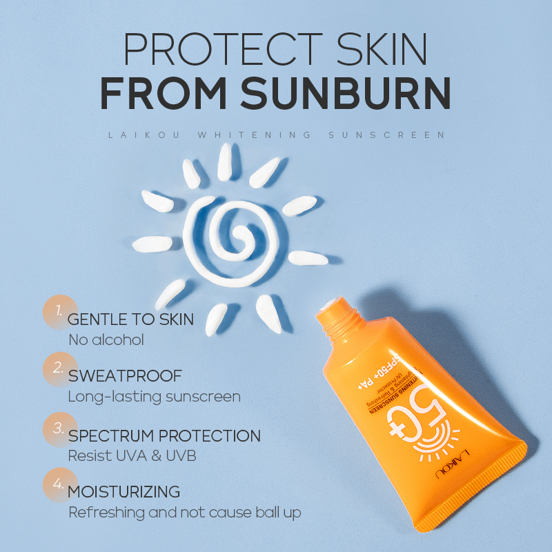LAIKOU Creme Clareador de Proteção Solar com Filtro UV, Creme Solar Clareador, Protetor Facial, Creme Diurno · foto 2