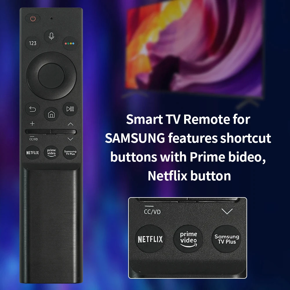 Controle Remoto de Voz Substituto para Samsung Smart TV 2018-2023 Crystal QLED C