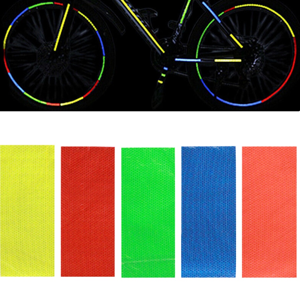 Adesivos Refletivos para Roda de Bicicleta 8 Unidades - Fita Refletora de Segurança para Raios, Decalques de Alta