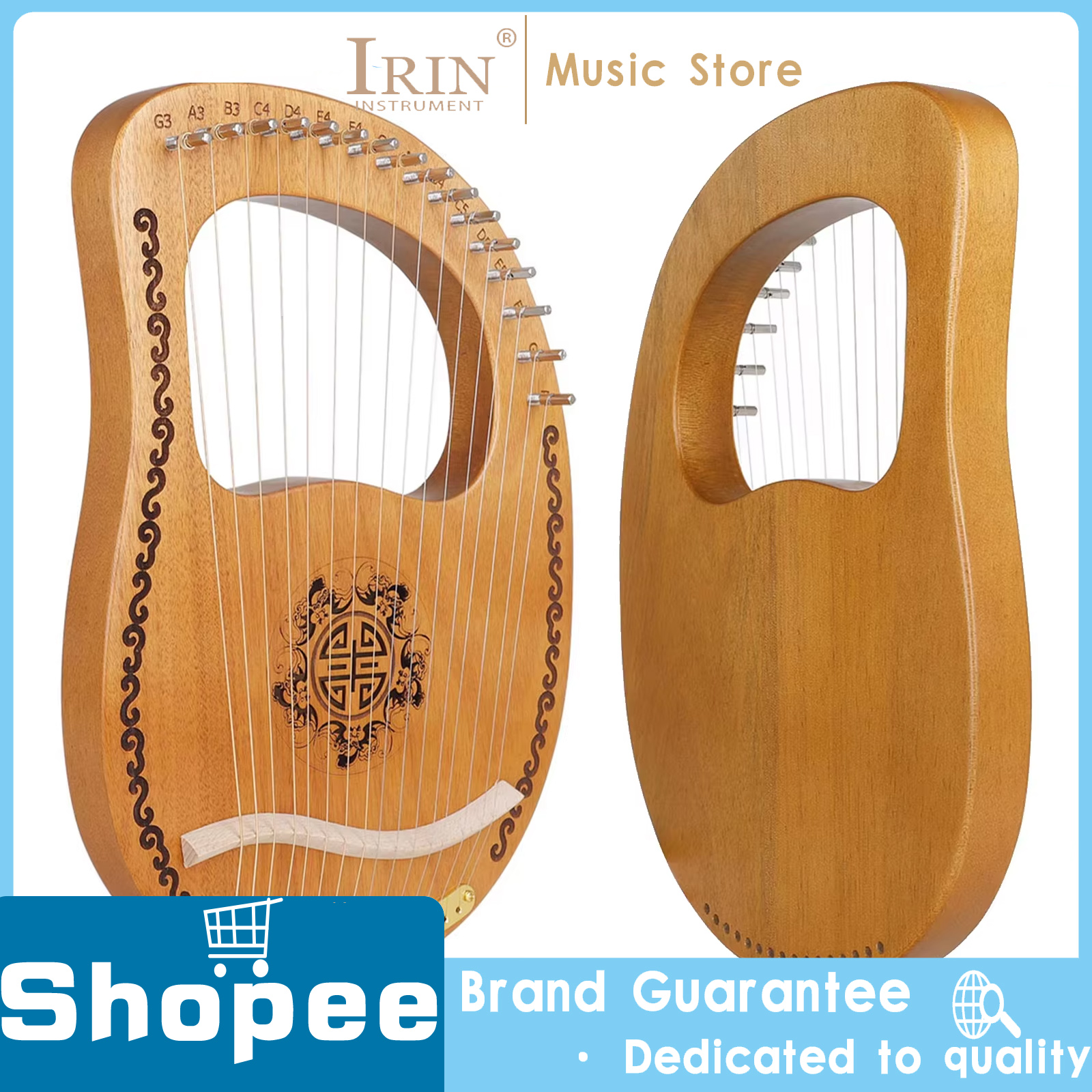 Harpa De Lira De 16 Cordas , Madeira De Mogno-Para Iniciantes Com Ferramenta De Afinação , Instrumento Musical De Crianç