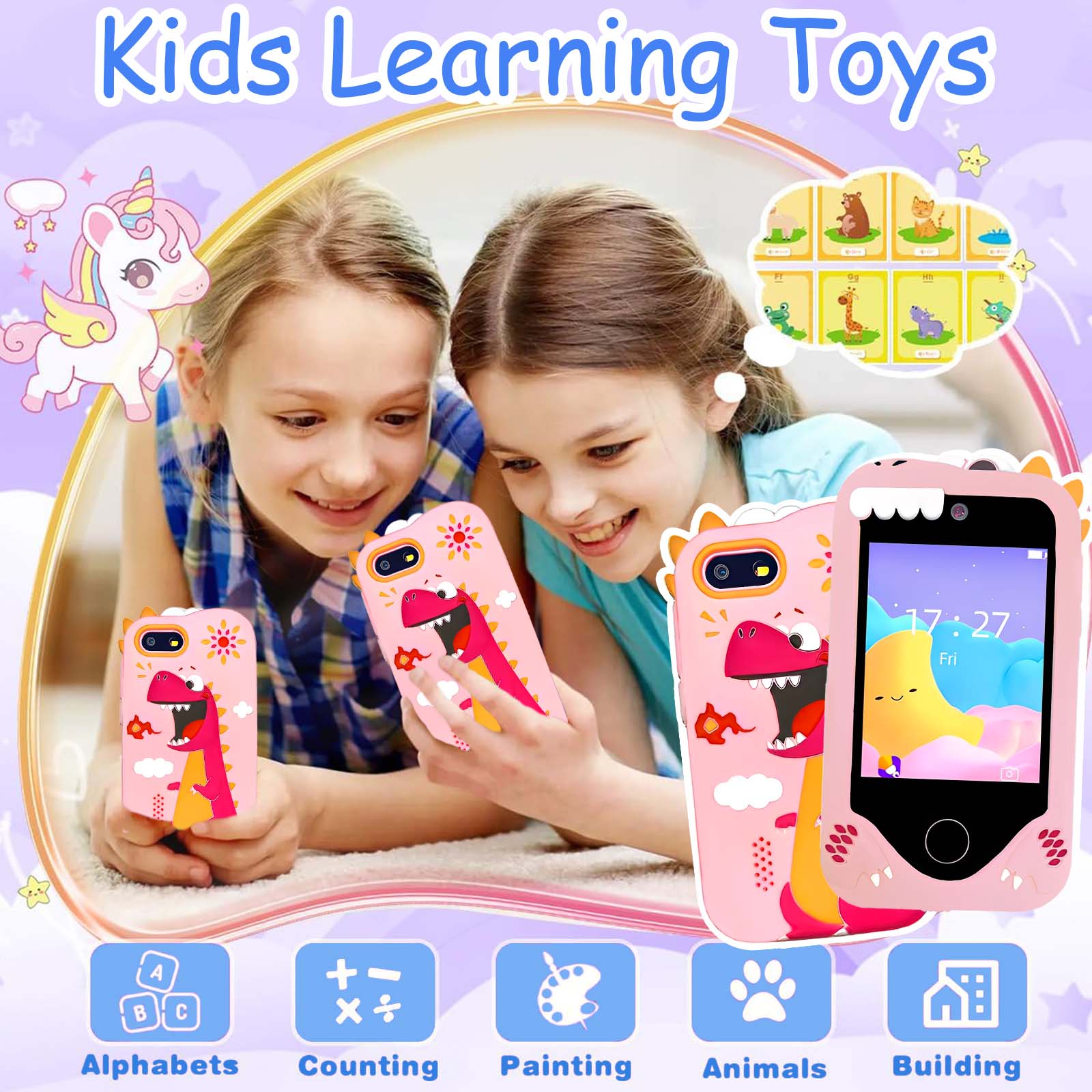 Smartphone Infantil para Crianças de 3 a 12 Anos com Jogos Educativos, Tela Sensível ao Toque e MP3 – Brinquedo