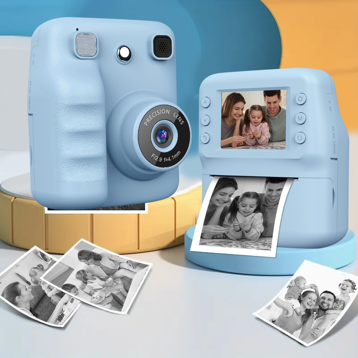Câmera Digital Instantânea Impressão Foto HD 1080P 16X Zoom Jogos De Música Brinquedo Natal Presente Aniversário Criança