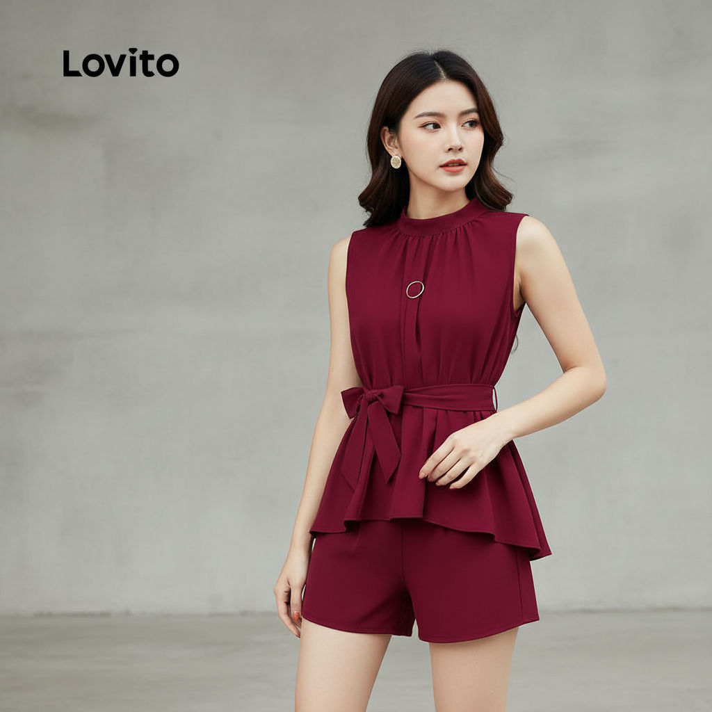 Lovito Blusa Feminina Elegante com Laço em Khaki para Primavera/Verão L164ED074 em Oferta na Shopee