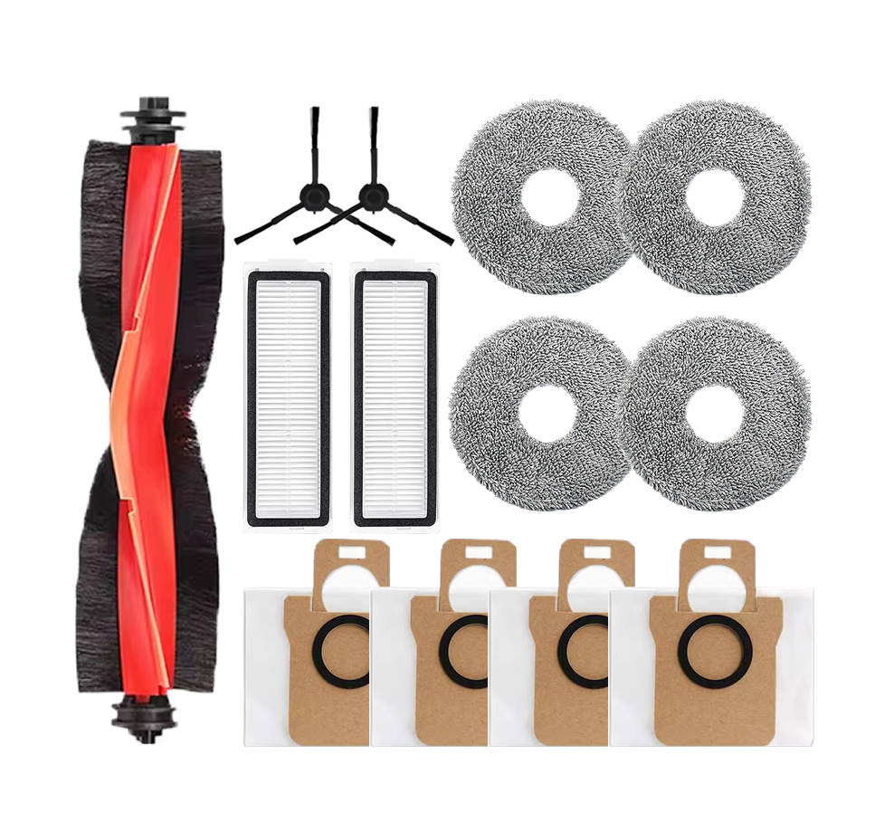 Acessórios para Xiaomi Robot Vacuum X20 Max/X20 Pro: escova principal, escova lateral, pano de esfregar, filtro, saco