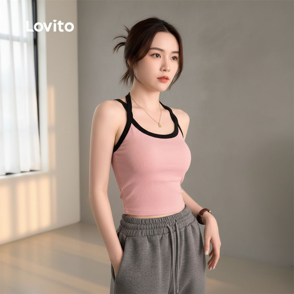 Lovito Refine Bralette Suave Sem Arame Push Up Sem Costura Rosa Uso Interno e Externo para Mulheres LNE126113 em Oferta na Shopee