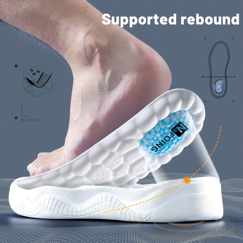 Palmilhas Esportivas Unissex Premium Com Almofada De Ar , Suporte De Arco De Absorção De Choque Para Corrida , Caminhada