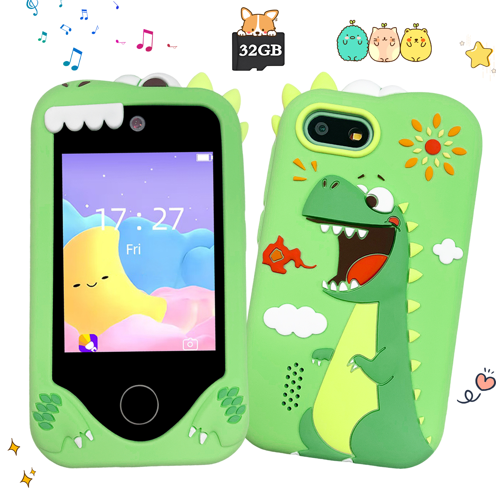 Smartphone De Aprendizagem Infantil , Tela Sensível Ao Toque De 2.8 Polegadas , Pronto Para Cartão De Memória , Bateria