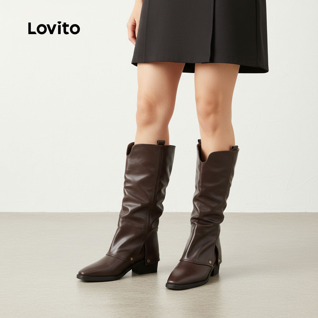 Lovito Botas Casuais Femininas para Trabalho LFA103092 em Oferta na Shopee