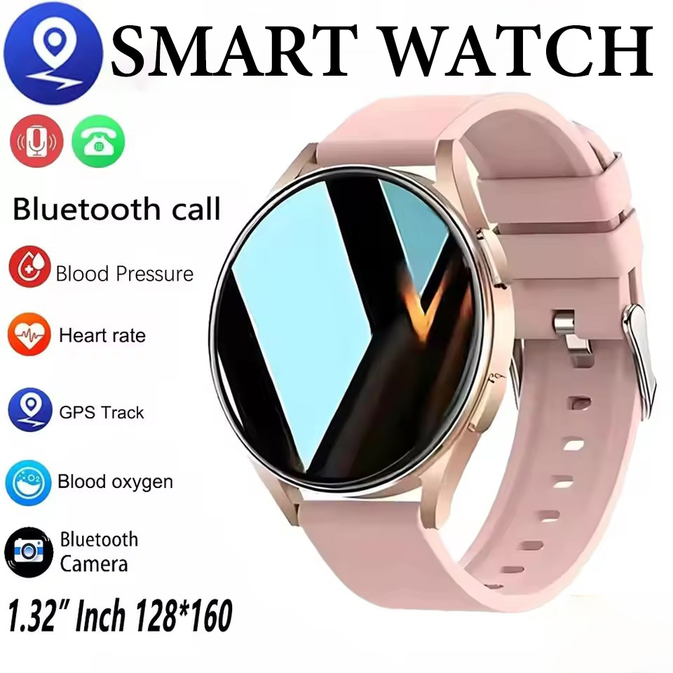 Novo Smartwatch com Tela AMOLED HD de 1,32 polegada, Chamada Bluetooth, Monitoramento de Saúde, Despertador, Relógio de