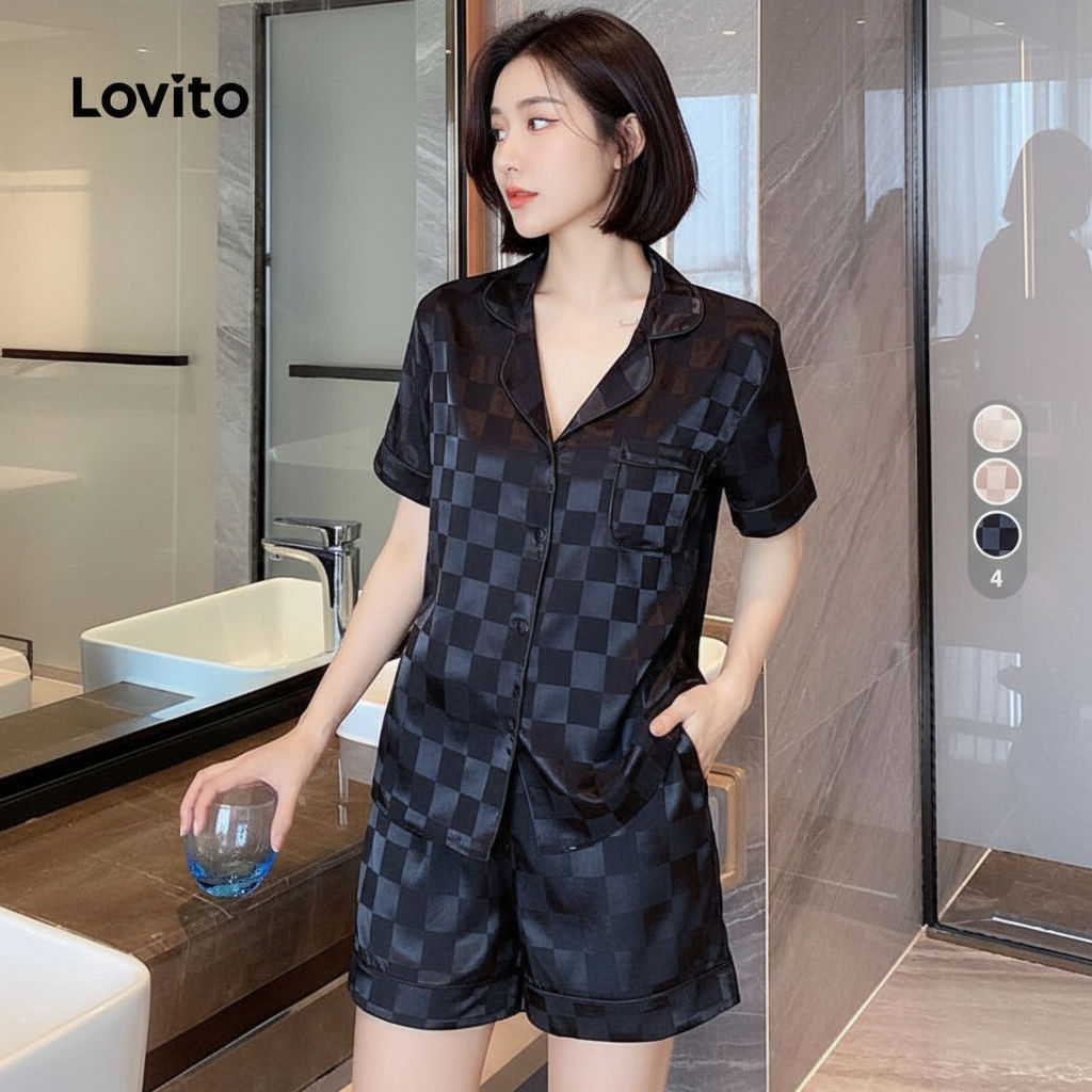 Lovito Pijama Elegante Kit 2 Conjuntos Brancos Primavera Verão Feminino LNE130217 em Oferta na Shopee