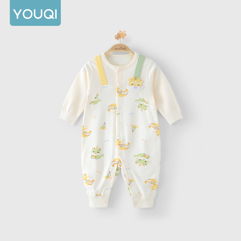 Imagem Youqi Macacão De Bebê Primavera Outono Algodão Loungewear Todas As Estações Roupas Infantis Confortáveis
