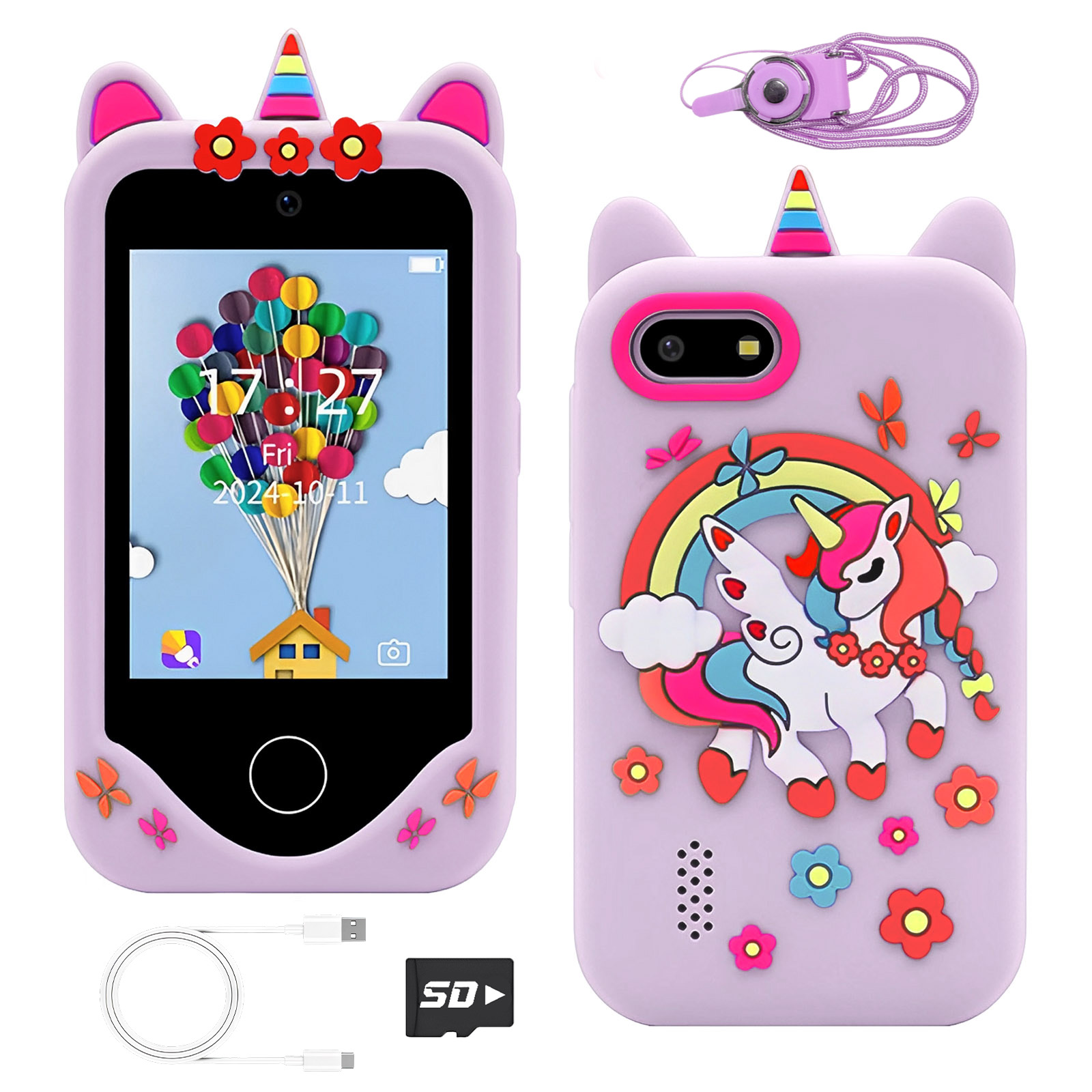 Smartphone Infantil Multifuncional Brinquedo 2.8 Polegadas Tela HD Câmeras Duplas Jogos Educacionais de Aprendizagem
