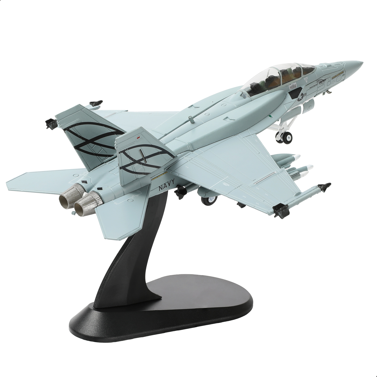 Escala 1:100 F/A-18F Super Hornet Diecast Aeronave de Metal Aeronave Modelo com Suporte de Exibição Presente de Coleção