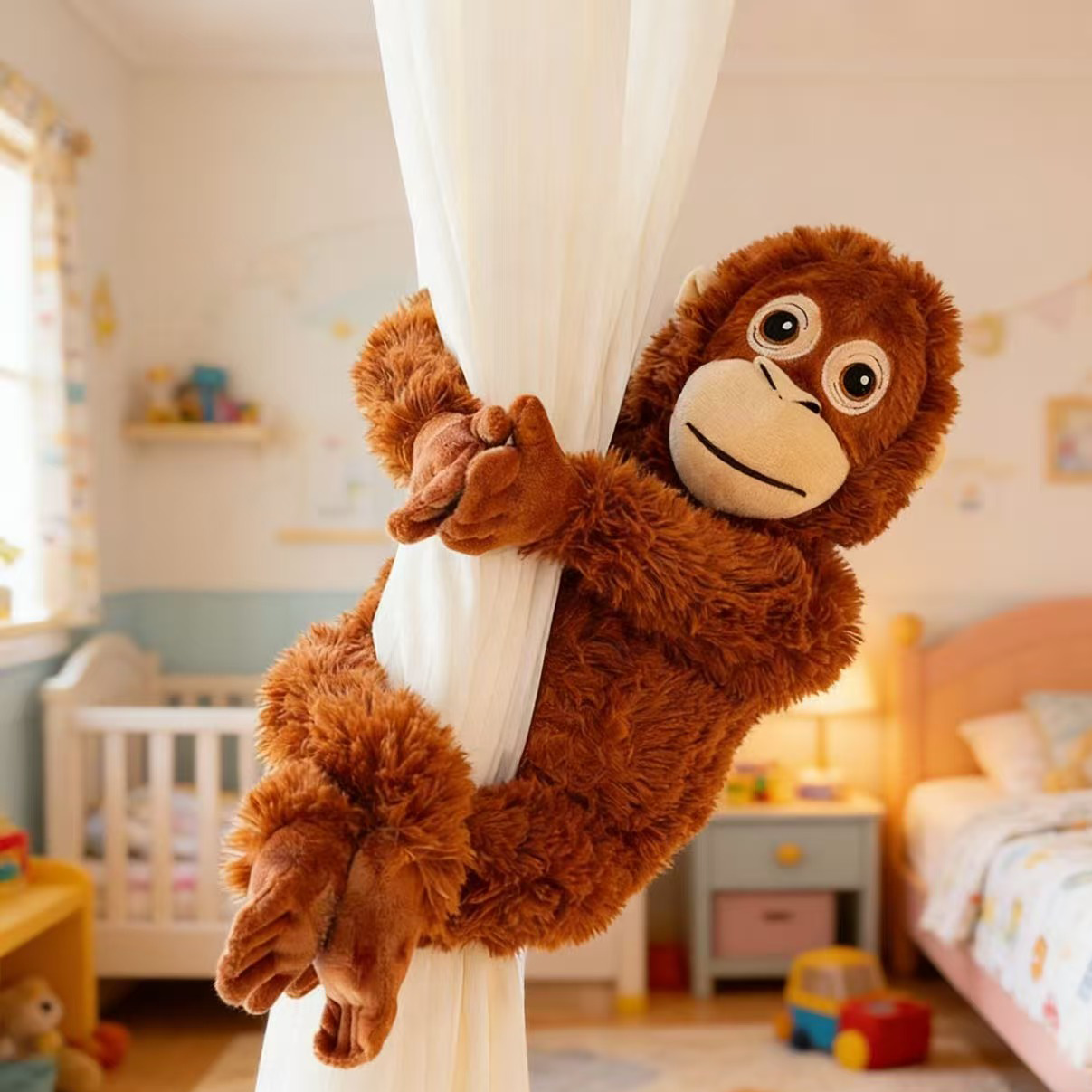 Brinquedo de Pelúcia Gorila de Braços Longos para Crianças, Boneco Macaco Kuge YouEngels da Internet, Animal Recheado