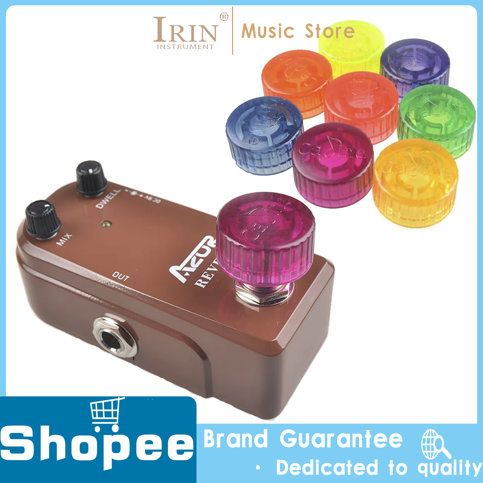 Caline P04 8 peças tampas de unha para pedal de efeito de guitarra elétrica, amplificadores, cor doce, interruptor de