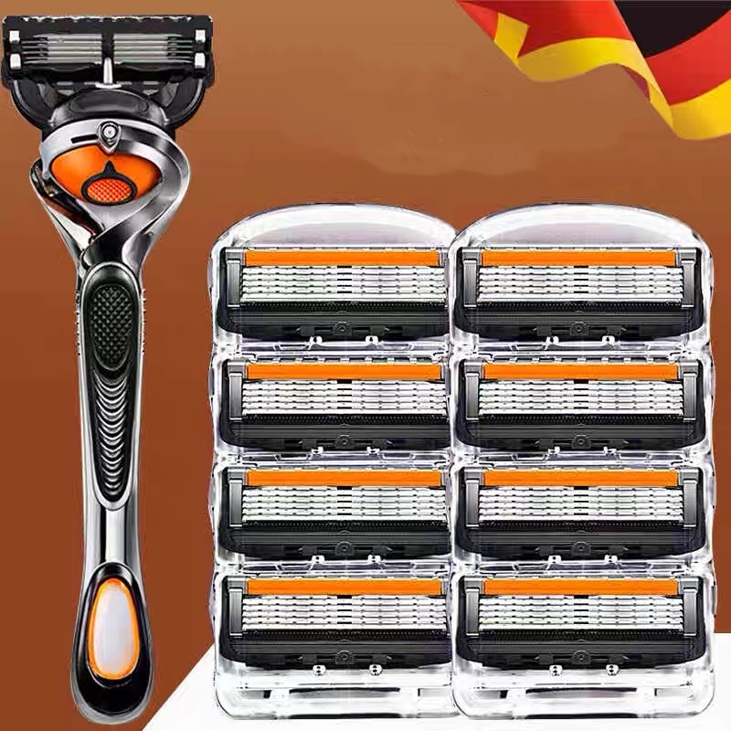 Navalha De Barbear Importada Alemã Original De 5 Camadas Para Homens , Aparador De Barba Manual Com Cabeça De Lâmina Uni