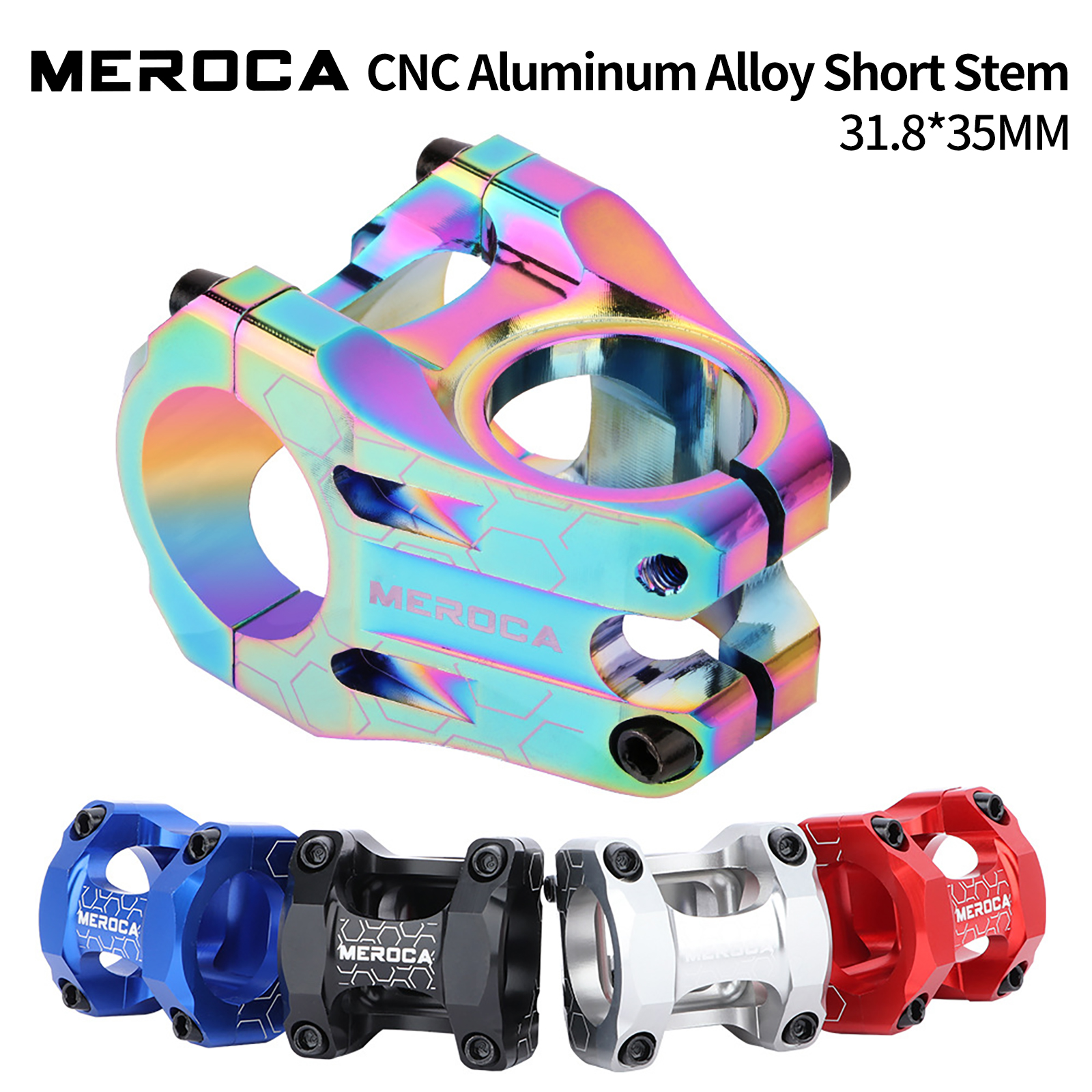 MEROCA Alumínio CNC Haste Curta Vazada 31,8 * 35mm MTB Haste de Guidão de Bicicleta