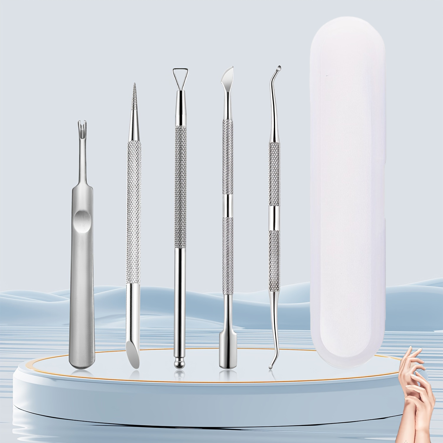 Conjunto Removedor de Unhas de Aço Inoxidável - Gel Inodoro, Descascador para Pés e Unhas dos Pés - Cuidado de Manicure