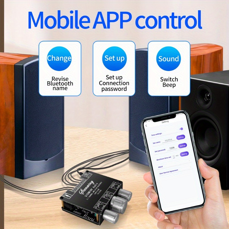 Módulo Amplificador de Áudio de Canal Hi-Lo Modulação 2.1 Amplificador de Subwoofer para Home Theater Pro HiFi Elite