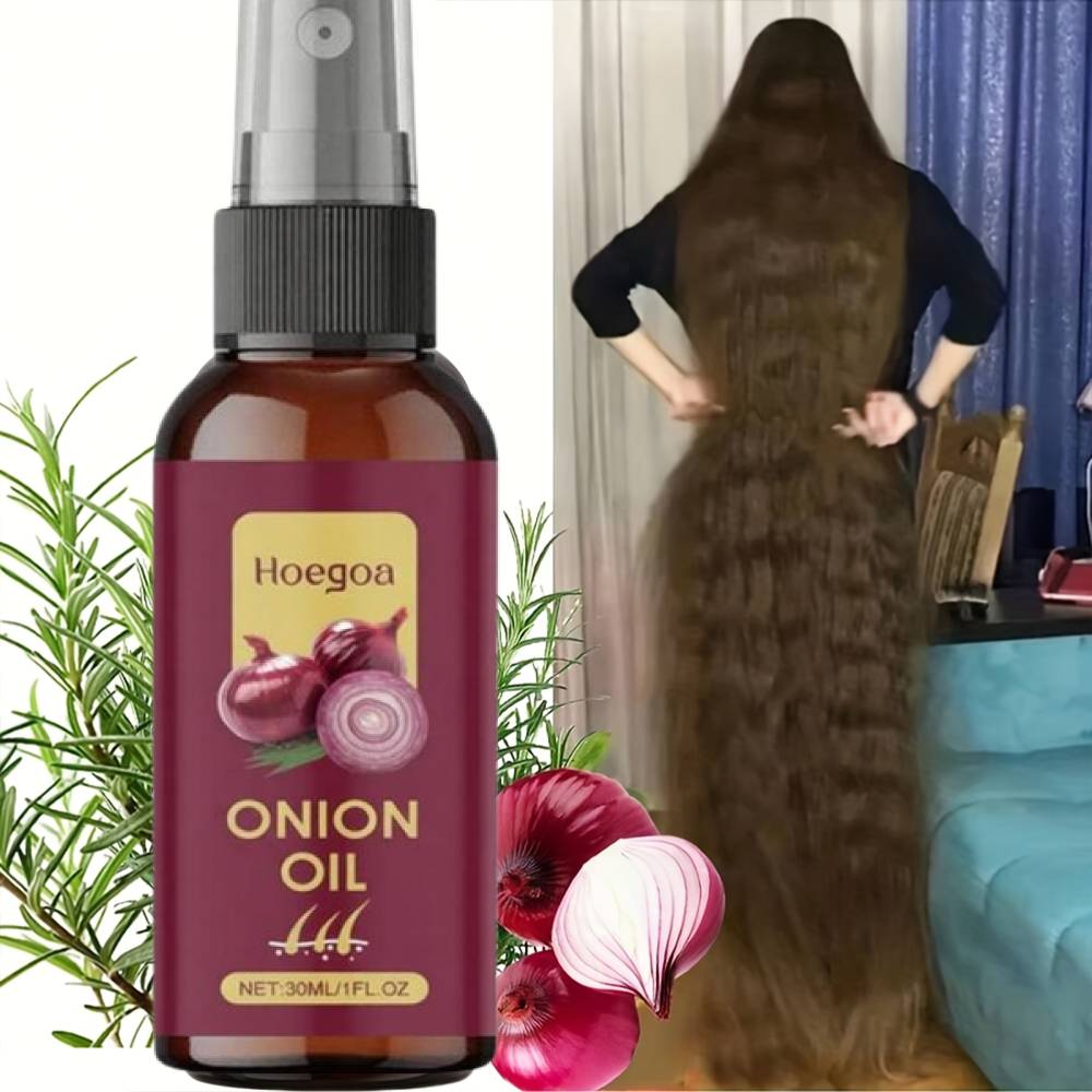 Óleo Capilar de Cebola Avançado 30ml com Alecrim & Vitamina E, Controle de Queda & Frizz, Auxilia no Crescimento dos