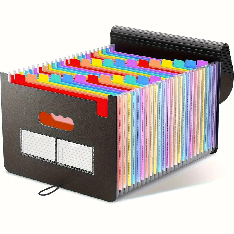 Plástico Expansível Arquivo Organizador Pasta Gerente 25 Bolso Documento Recibo Para Escola Escritório Em Casa 1Pc